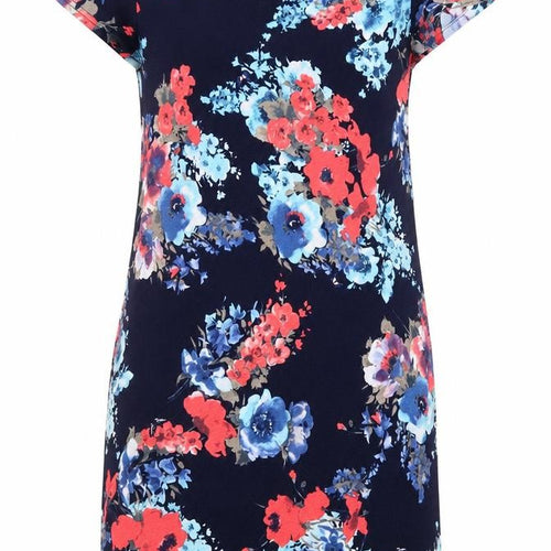 Boohoo Womens Blue Floral  Pencil Dress  Size 10
