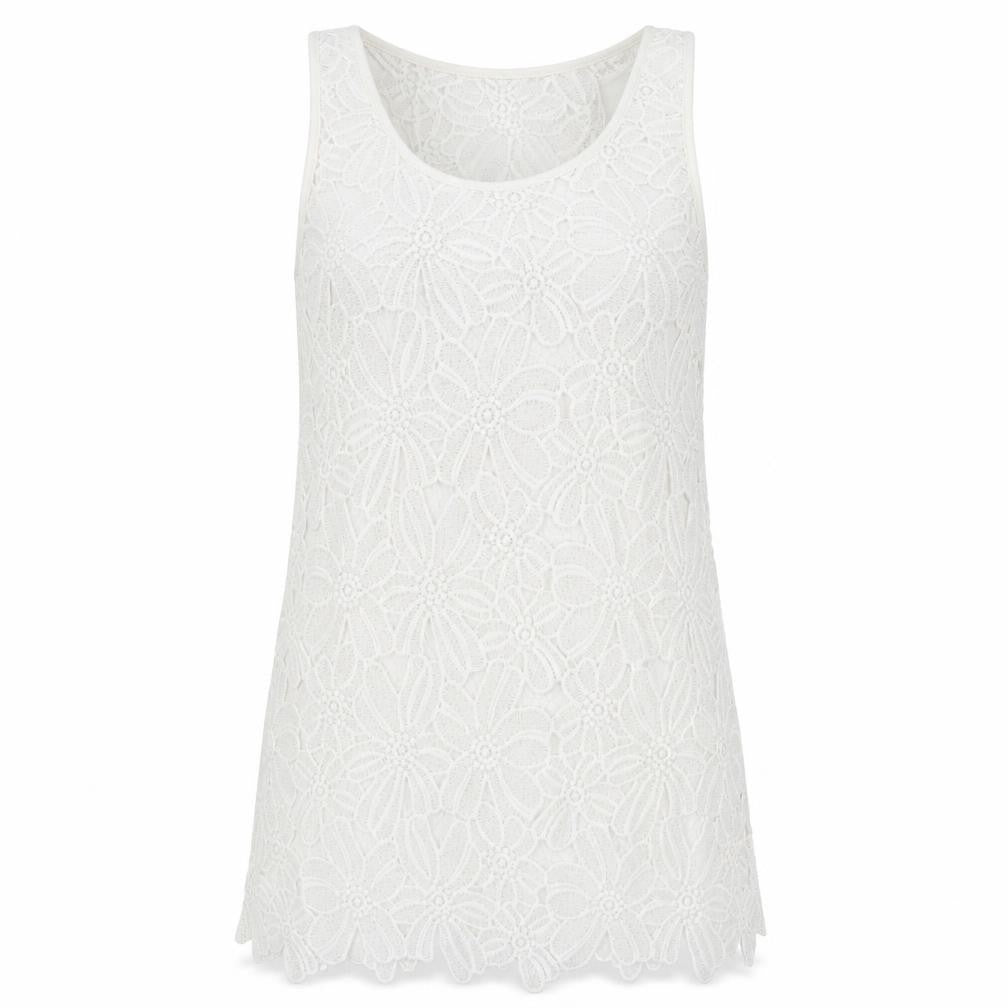 Front view of Atmosphere women’s ivory lace shift, size M