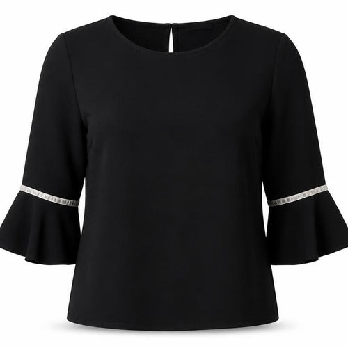 Made in Italy Womens Black   Basic Blouse Size M
