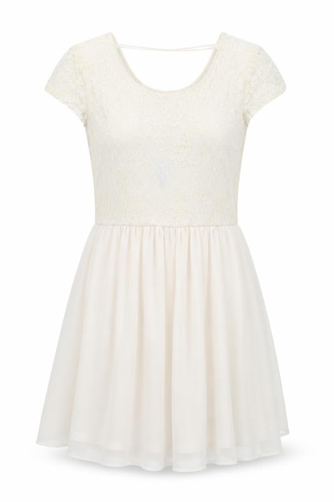 Divided Womens Ivory  Lace Fit & Flare  Size 8