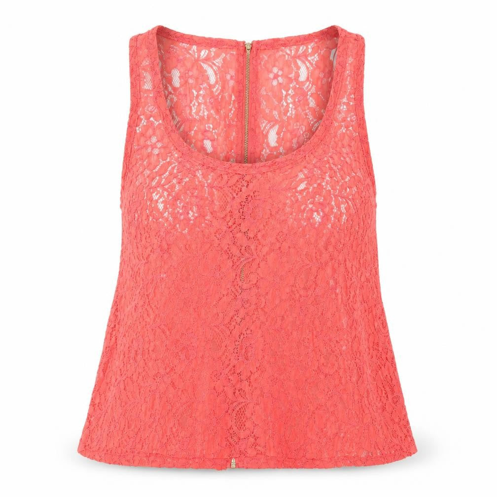 Select Womens Red  Lace Basic Blouse Size 12
