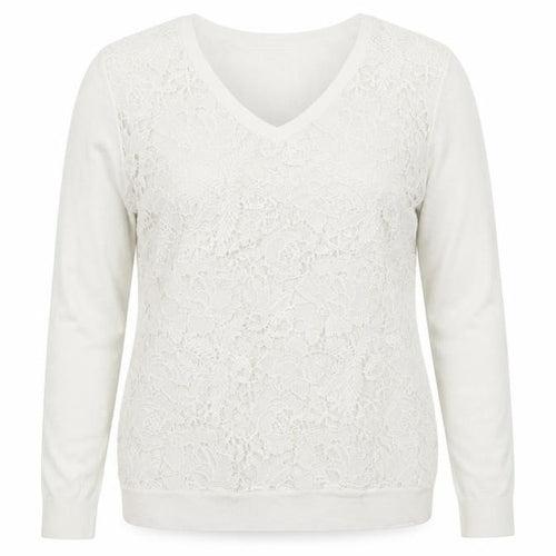 Soon Womens White  Knit Pullover Jumper Size 14