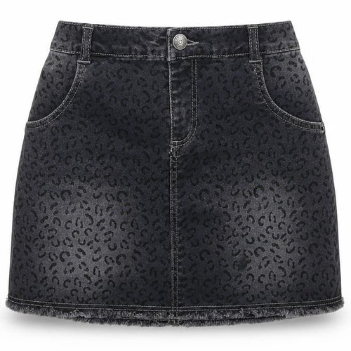 Preworn Girls Grey  Denim A-Line Skirt Size S