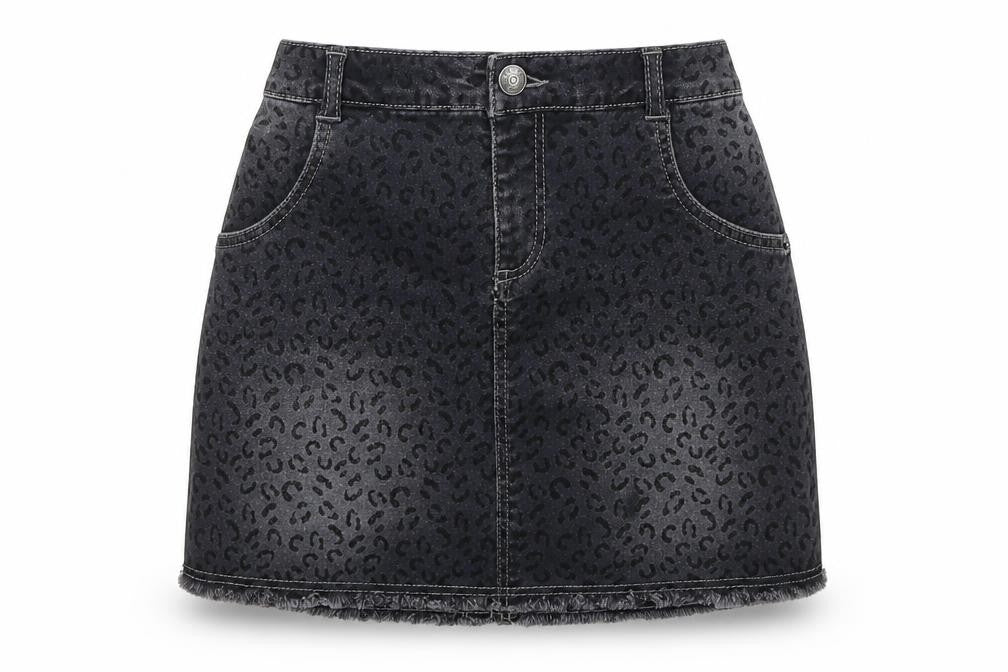 Preworn Girls Grey  Denim A-Line Skirt Size S