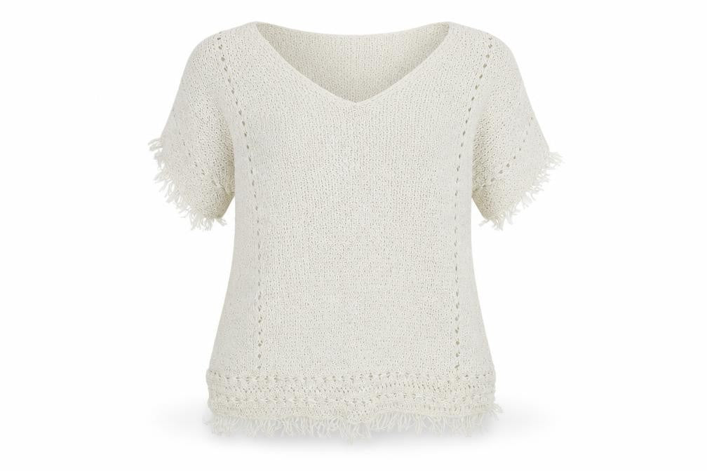 Front view of Next women’s ivory knit jumper, size UK 10