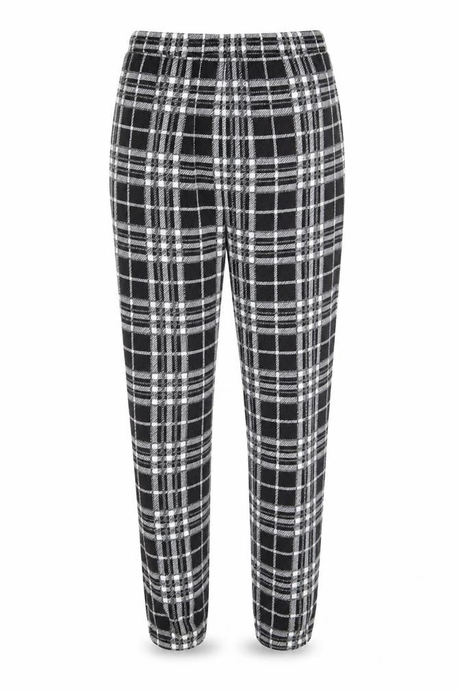 South Womens Black Check  Jogger Leggings Size 10 L26 in