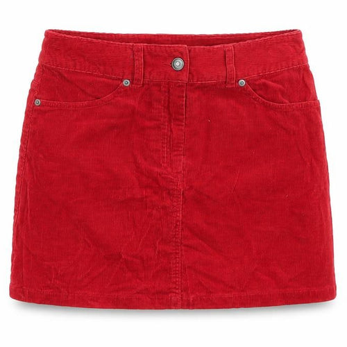 Hennes Womens Red  Corduroy A-Line Skirt Size 8