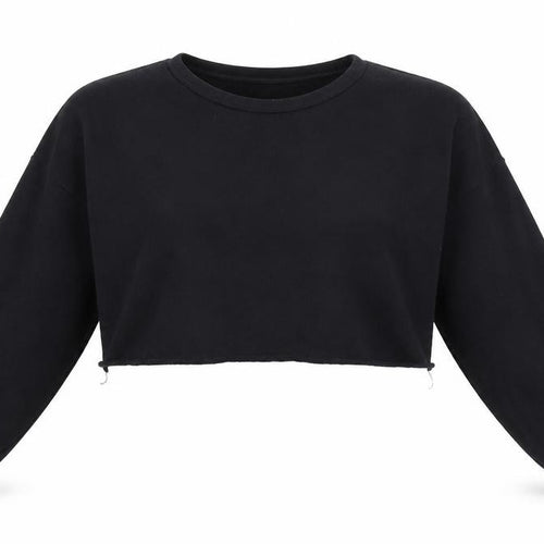 PRETTYLITTLETHING Womens Black  Jersey Pullover Sweatshirt Size 6