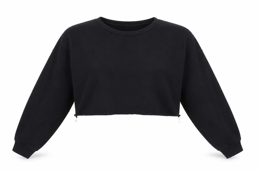 PRETTYLITTLETHING Womens Black  Jersey Pullover Sweatshirt Size 6
