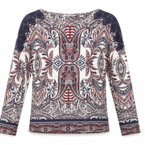 Indigo Womens White Floral  Basic Blouse Size 10