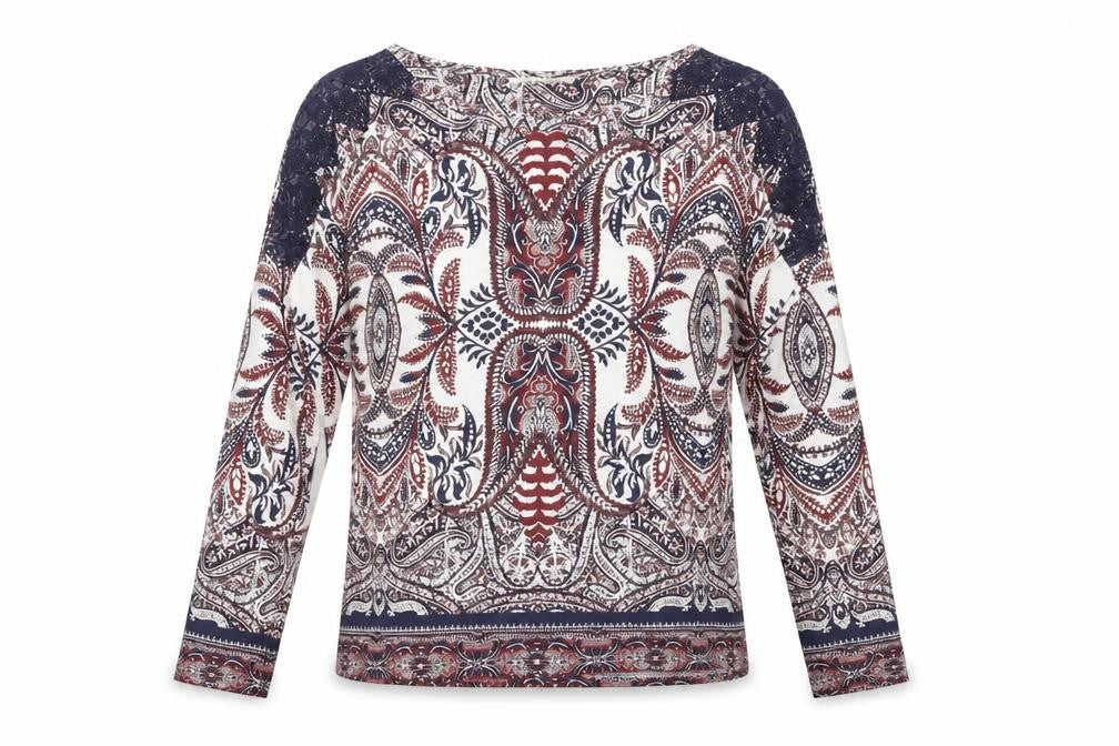 Indigo Womens White Floral  Basic Blouse Size 10
