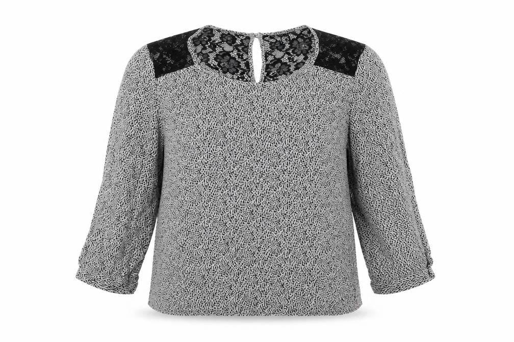 Front view of Atmosphere women’s black basic blouse, size UK 12