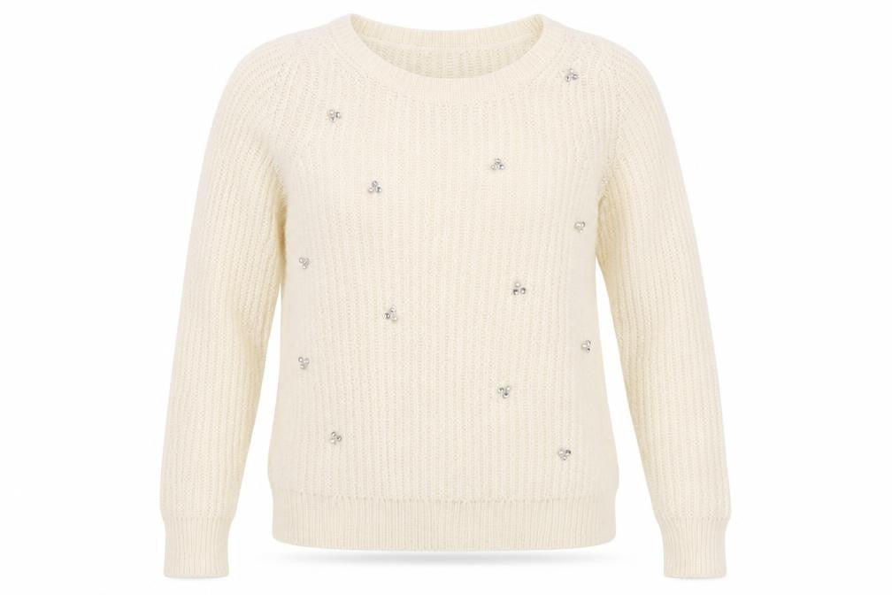 Front view of Next women’s white jumper, size UK 8
