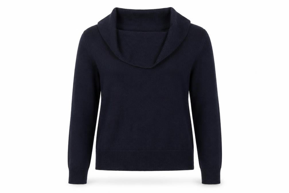 Front view of Next women’s blue jumper, size UK 8