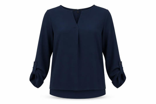 Front view of Vero Moda women’s blue basic blouse, size S