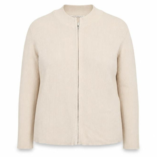 editions Womens Beige Striped  Full Zip Jumper Size 18