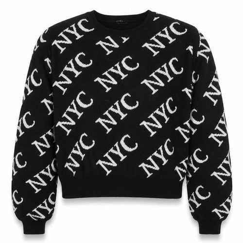 New Look Girls Black Geometric Knit Pullover Jumper Size 12-13 Years  - NYC