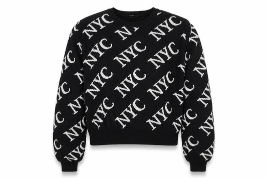 New Look Girls Black Geometric Knit Pullover Jumper Size 12-13 Years  - NYC