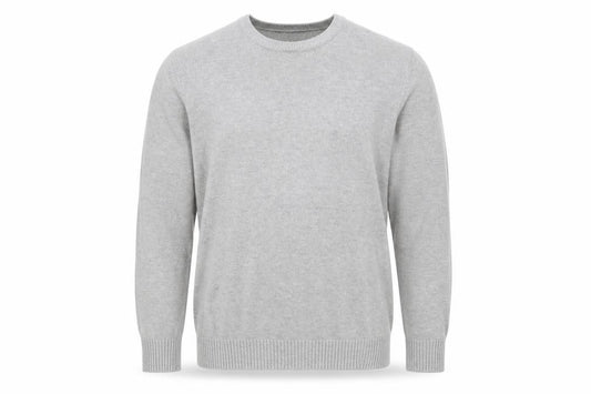 Front view of Easy men’s grey knit jumper, size L