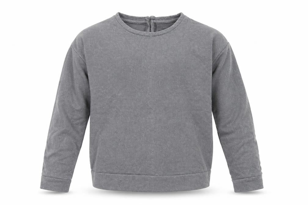 Front view of Tu girls’ silver pullover sweatshirt, size 14, years