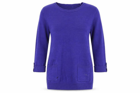 Front view of F&F women’s purple jumper, size UK 12