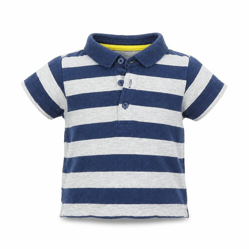Marks and Spencer Boys Blue Striped  Basic T-Shirt Size 3-6 Months
