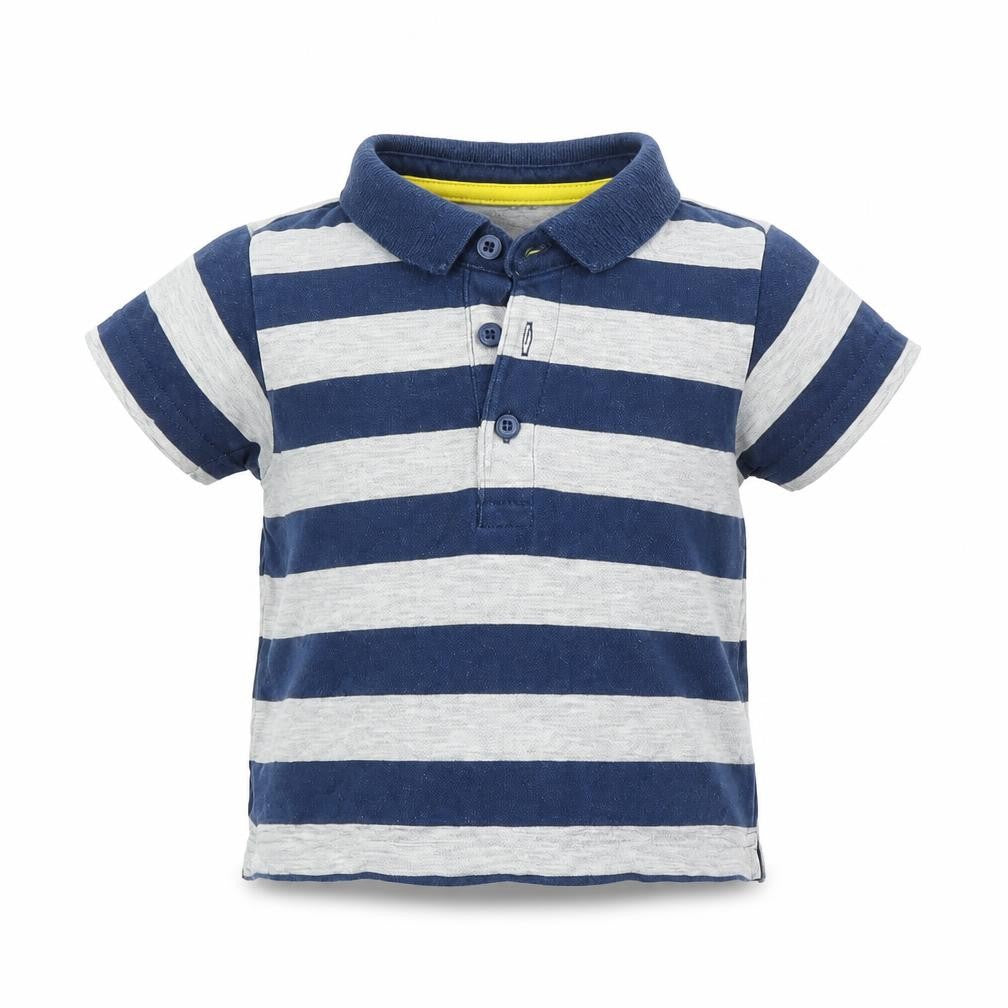 Marks and Spencer Boys Blue Striped  Basic T-Shirt Size 3-6 Months