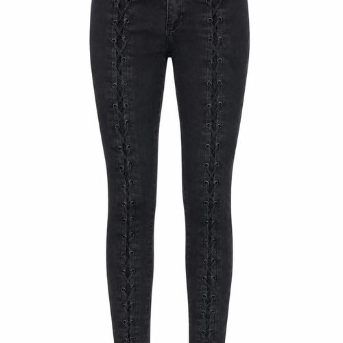 S Womens Black  Denim Skinny Jeans Size 26 in L28 in - TIE SIDED DETAIL