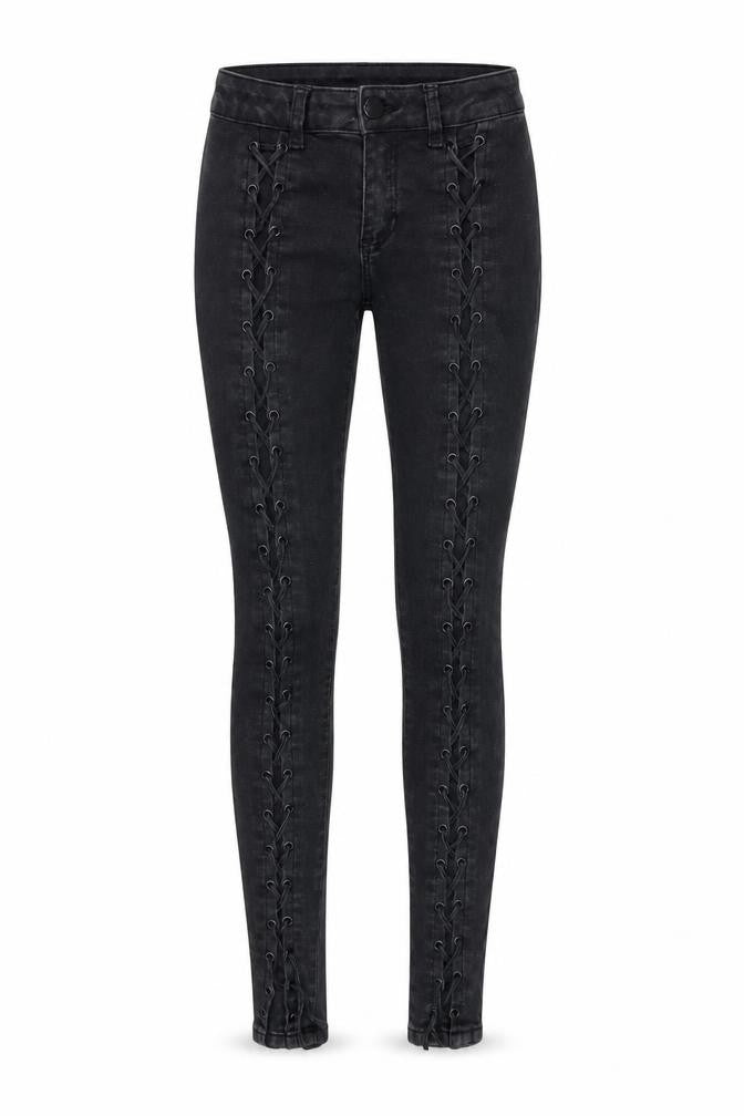 S Womens Black  Denim Skinny Jeans Size 26 in L28 in - TIE SIDED DETAIL