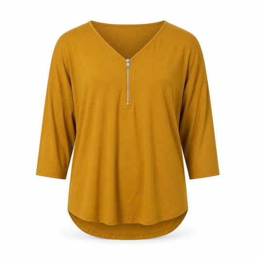 Front view of Select women’s yellow basic t-shirt, size UK 12