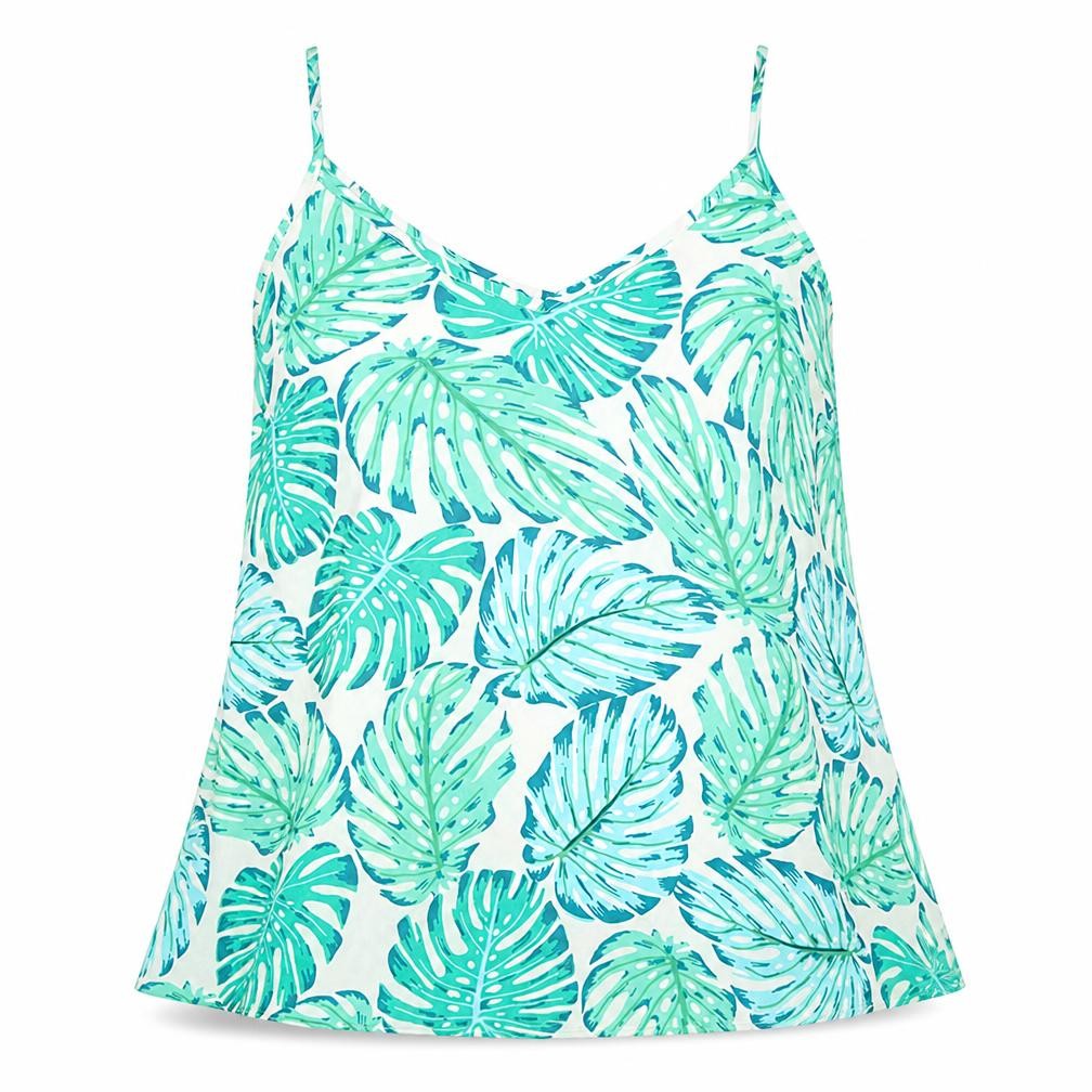 Front view of Atmosphere women’s green camisole blouse, size UK 8