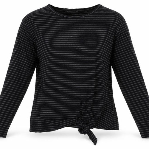 Warehouse Womens Black Striped  Basic T-Shirt Size 8