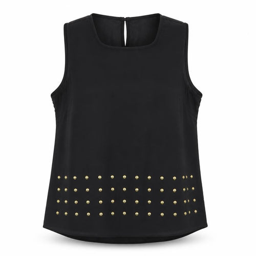 Pink Boom Womens Black  Mesh Basic Blouse Size L