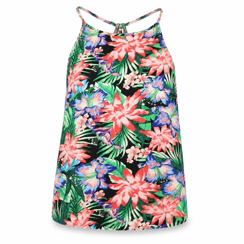 New Look Womens Pink Floral Mesh Basic Blouse Size 14