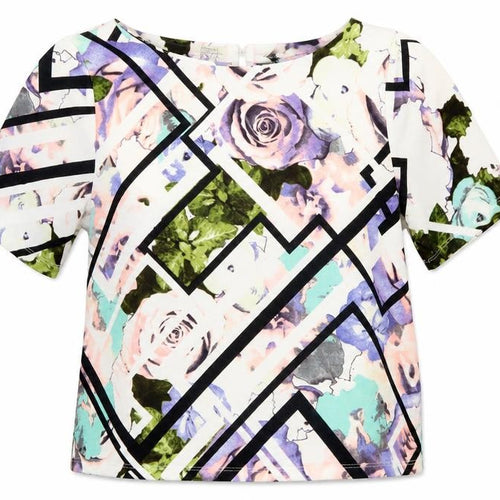 Papaya Womens Purple Geometric  Basic Blouse Size 12