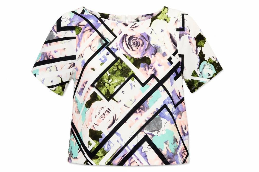 Papaya Womens Purple Geometric  Basic Blouse Size 12