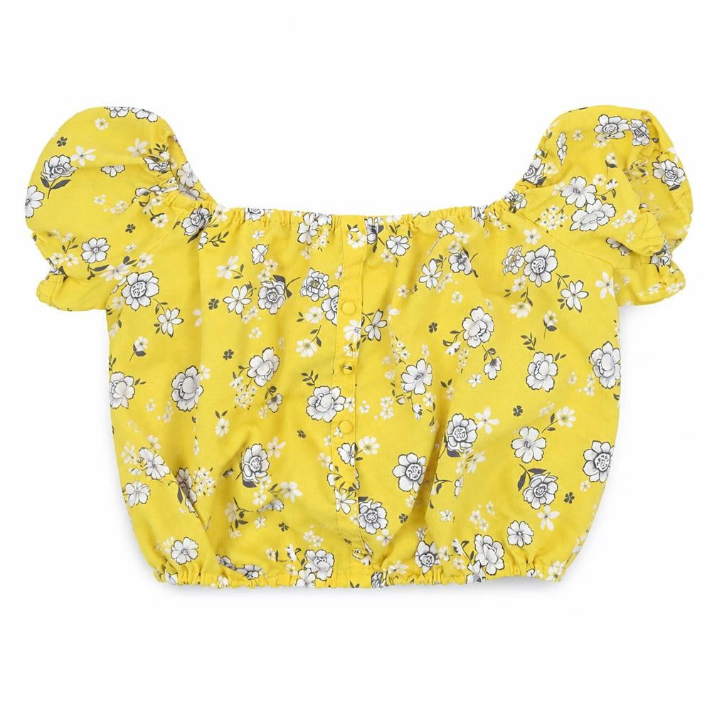 New Look Girls Yellow Floral  Basic Blouse Size 13 Years