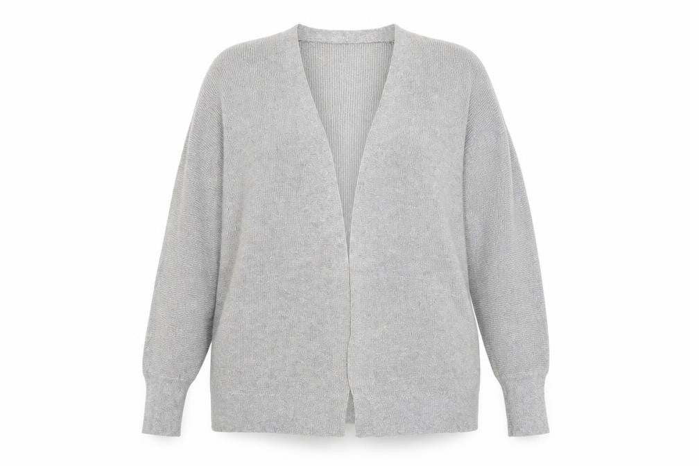 Front view of Next women’s grey cardigan jumper, size M