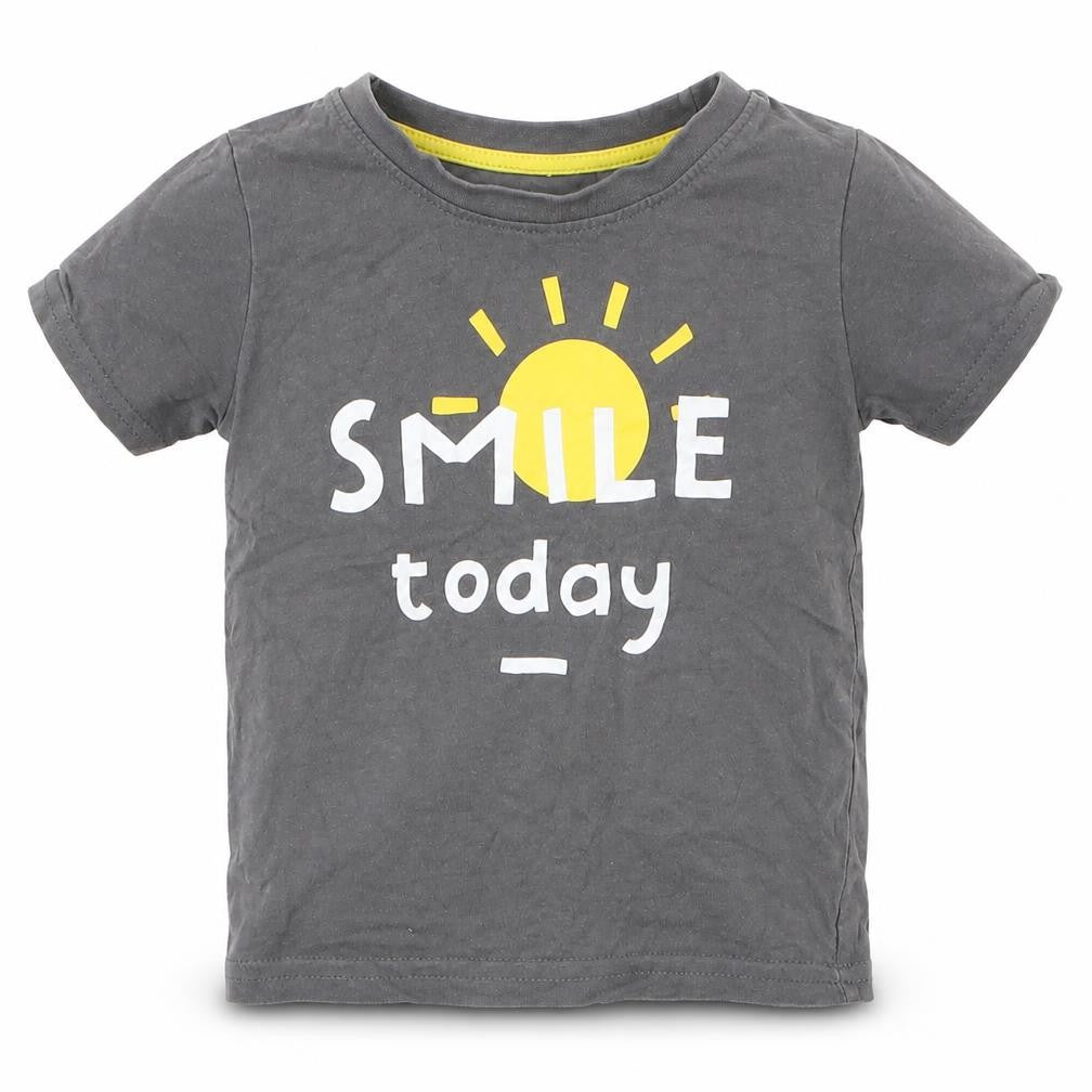 Primark Boys Grey  Jersey Basic T-Shirt Size 12-18 Months  - Smile today