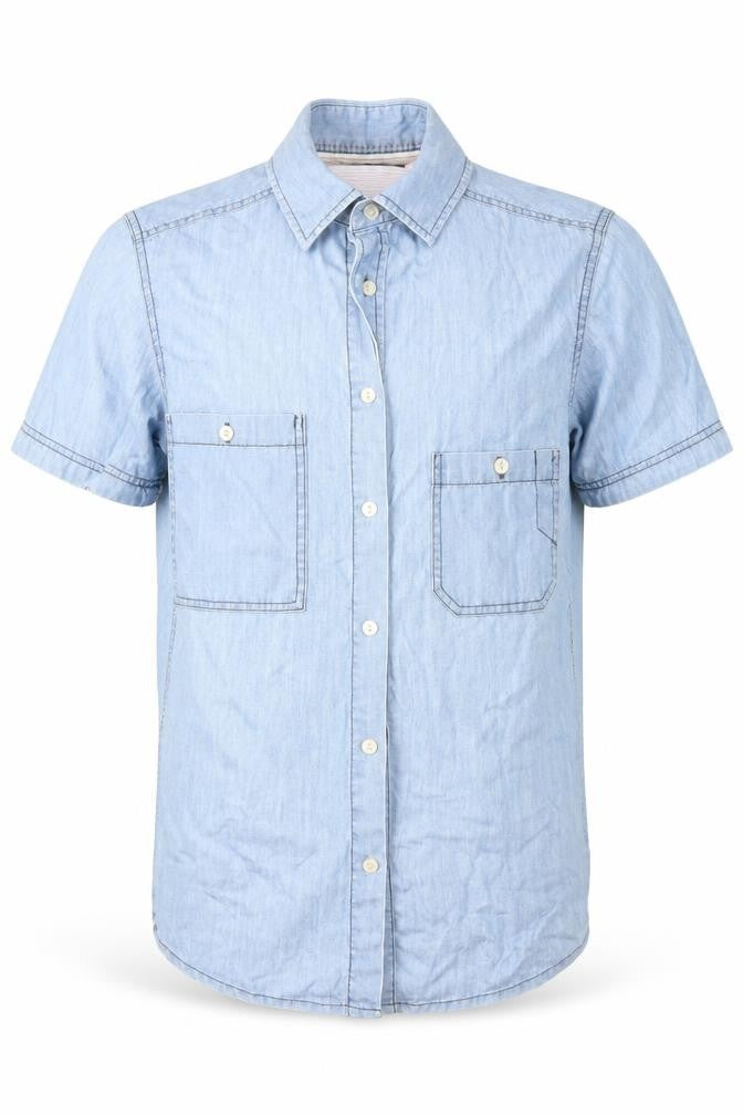 Vintage Clth Co Mens Blue  Denim  Button-Up Size S