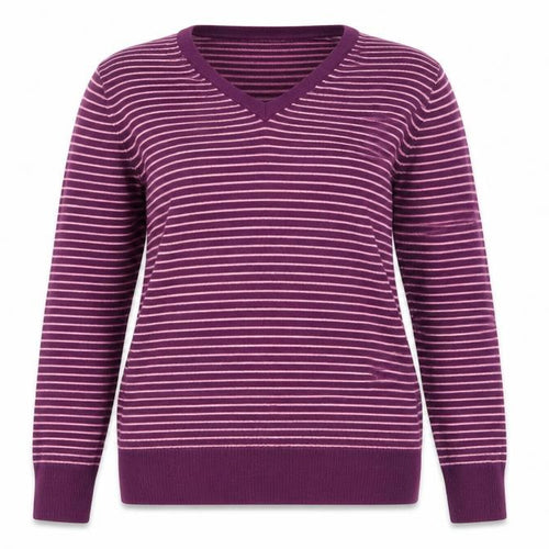 Woolmark Womens Purple Striped  Pullover Sweatshirt Size M