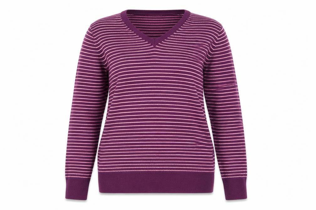Woolmark Womens Purple Striped  Pullover Sweatshirt Size M