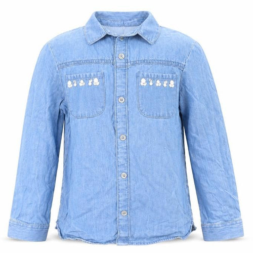 George Girls Blue  Denim Basic Button-Up Size 6-7 Years