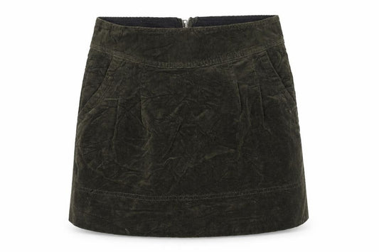 Front view of ken women’s green flare skirt, size UK 8