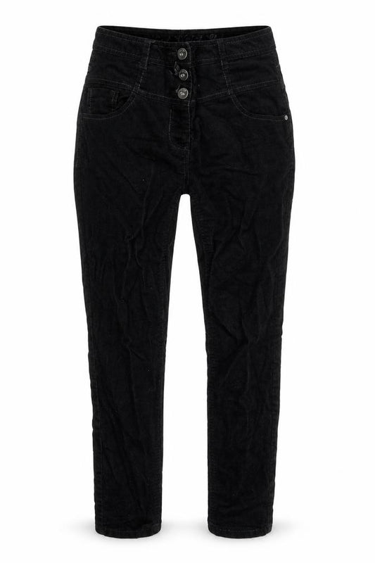 Front view of Next women’s black trousers, size UK 10, 30-inch leg