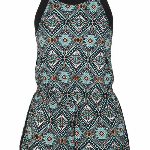 Myse Womens Blue Geometric  Playsuit One-Piece Size L