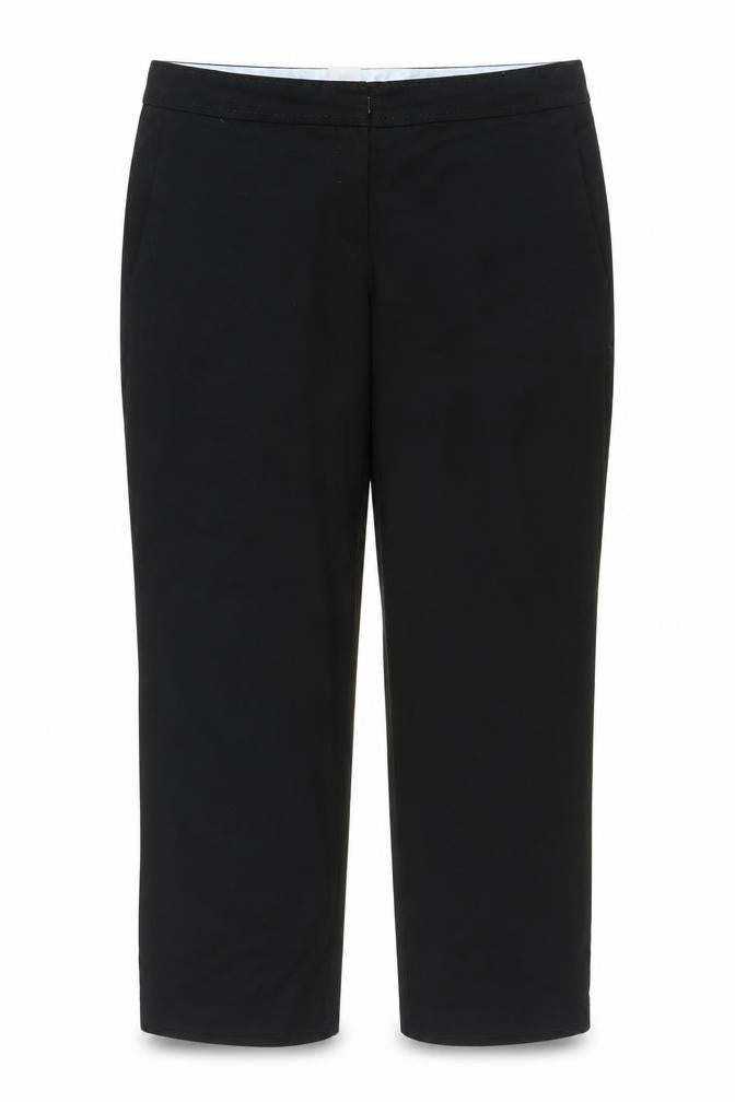 Front view of Next women’s black trousers, size UK 34, in, 25-inch leg