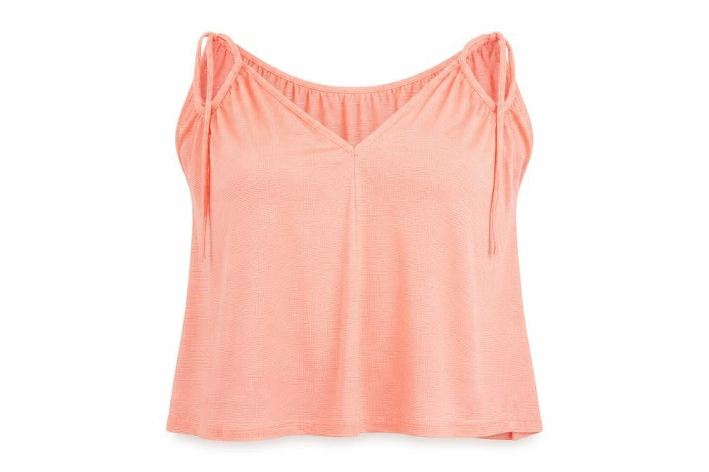 Front view of Atmosphere women’s orange basic t-shirt, size UK 18