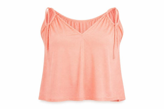 Front view of Atmosphere women’s orange basic t-shirt, size UK 18