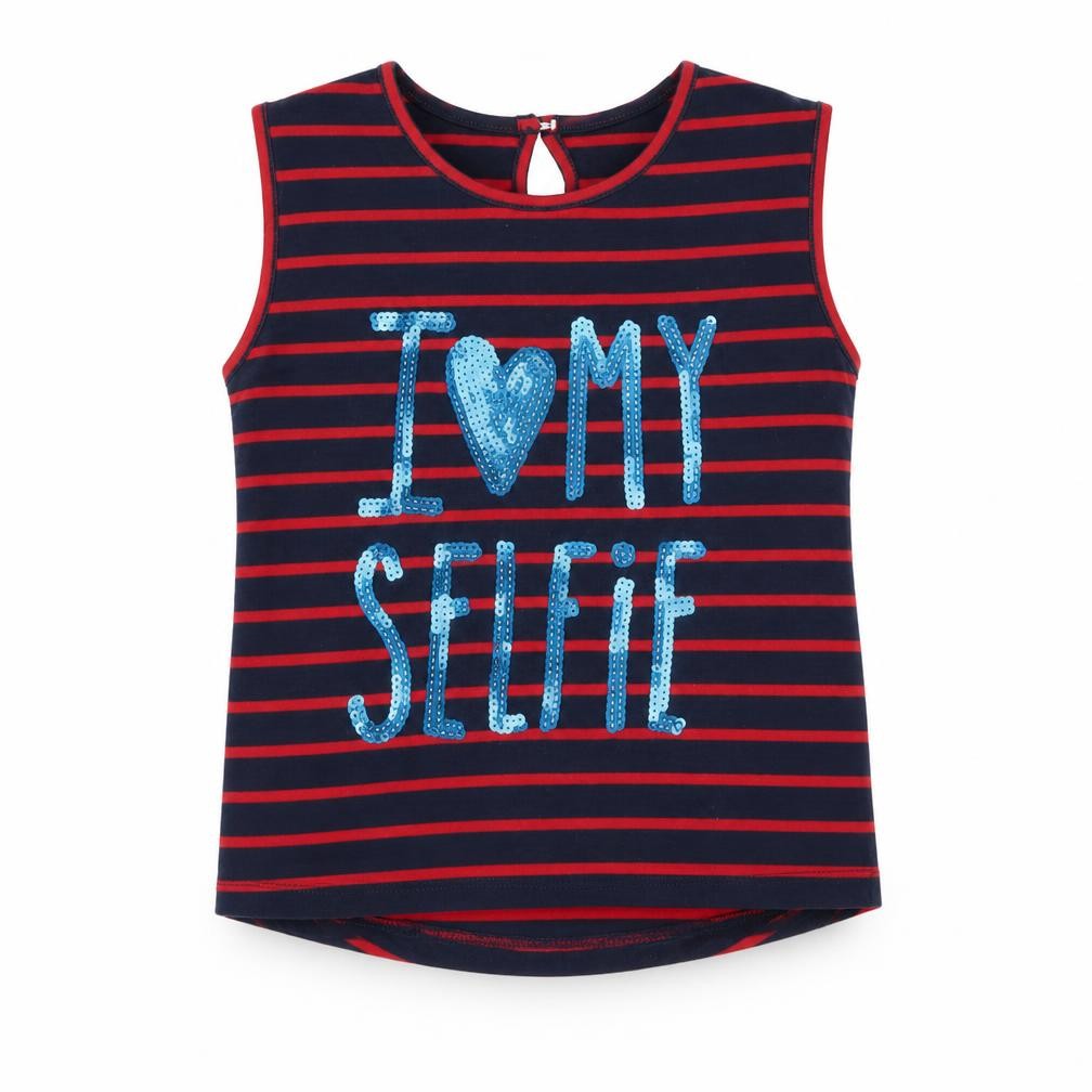 OVS  Girls Blue Striped  Basic T-Shirt Size 2-3 Years